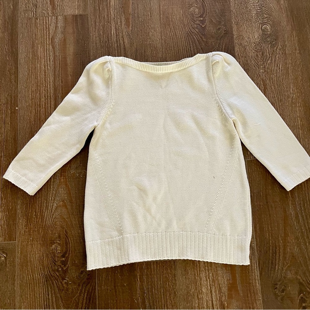 Classic Cream Boatneck Women's Sweater - Picture 6 of 8